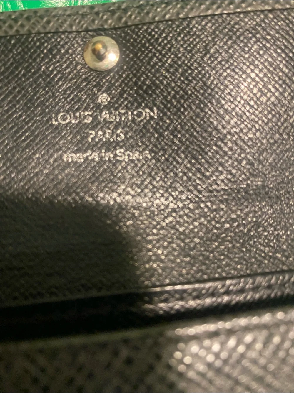 Louis Vuitton Black Textured Leather Key Pouch